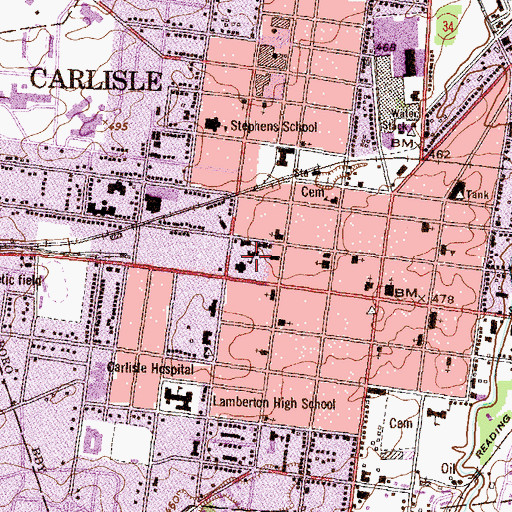 Topographic Map of Old West, PA