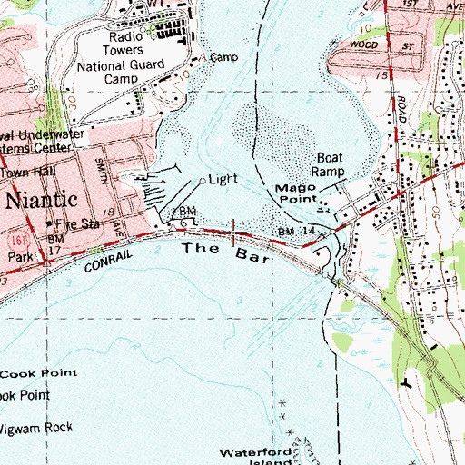Topographic Map of The Bar, CT