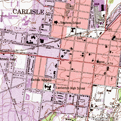 Topographic Map of Robert Waidner Admissions Building, PA