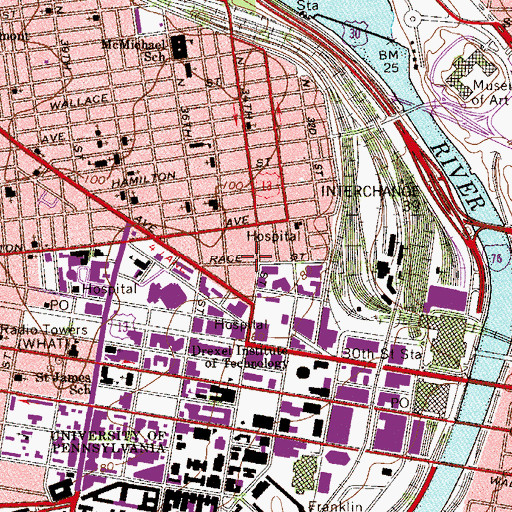 Topographic Map of Alpha Epsilon Pi House, PA