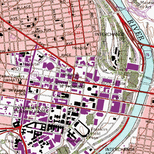 Topographic Map of Daskalakis Athletic Center, PA