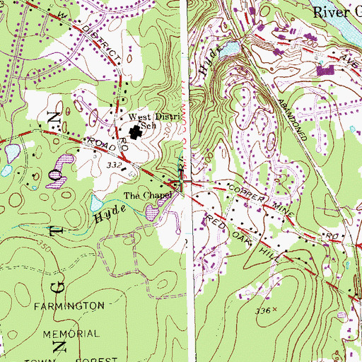 Topographic Map of The Chapel, CT