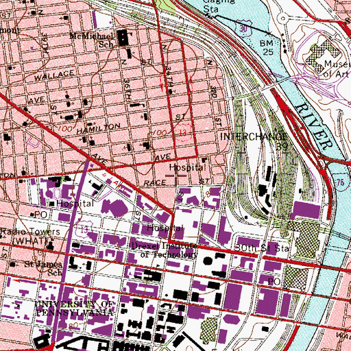 Topographic Map of Delta Sigma Phi House, PA