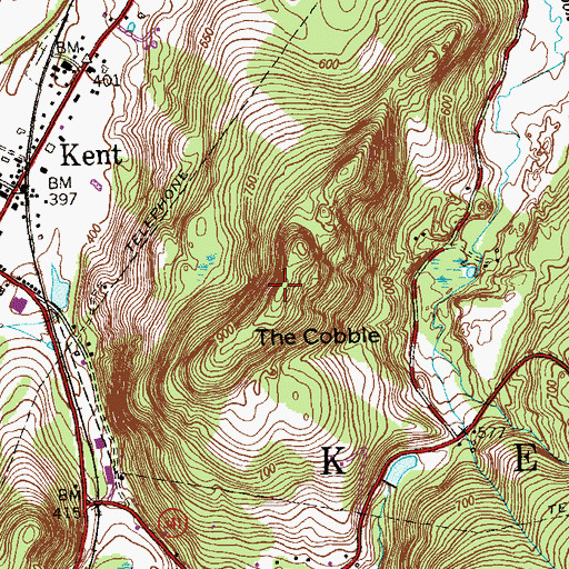 Topographic Map of The Cobble, CT