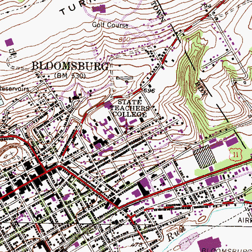 Topographic Map of Hartline Science Center, PA