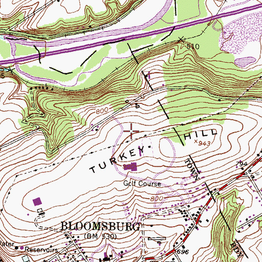 Topographic Map of Jan Hutchinson Field, PA
