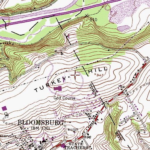 Topographic Map of Litwhiler Field, PA