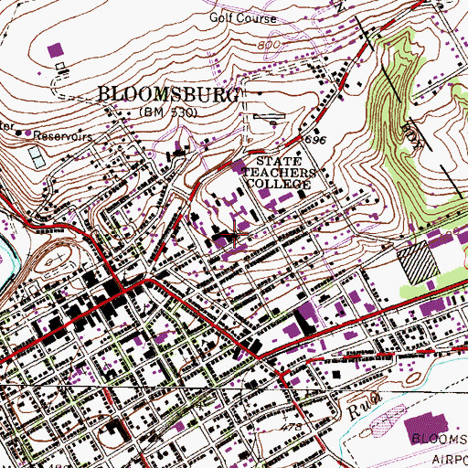 Topographic Map of Lycoming Residence Hall, PA
