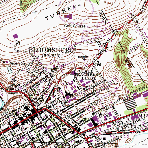 Topographic Map of Marco and Louise Mitrani Hall, PA