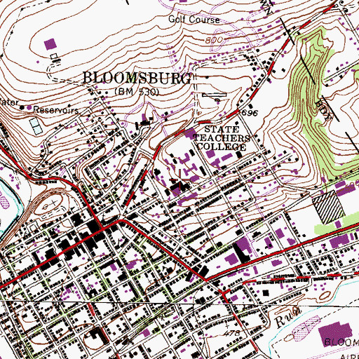 Topographic Map of Marquerite W Kehr Union Building, PA