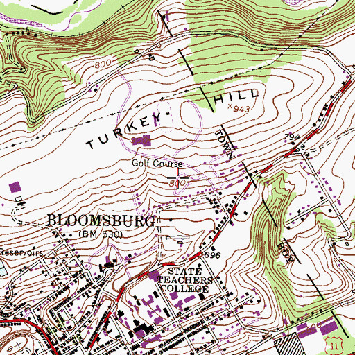Topographic Map of Montgomery Place Apartments, PA