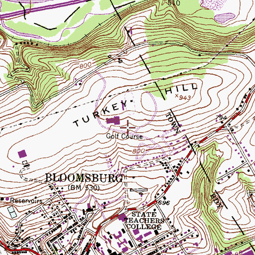 Topographic Map of Monty's, PA