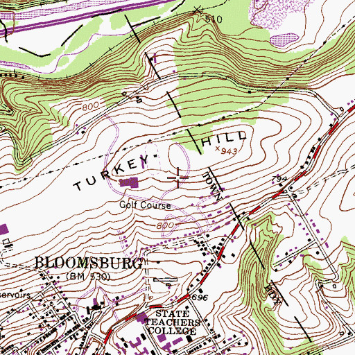 Topographic Map of Mount Olympus Apartments, PA