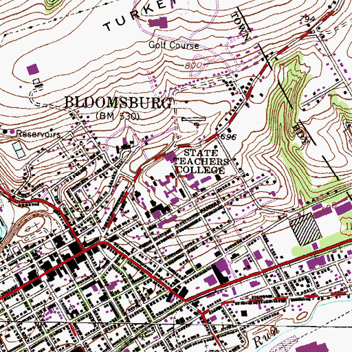 Topographic Map of Navy Hall, PA