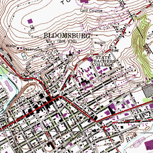 Topographic Map of Old Science Hall, PA