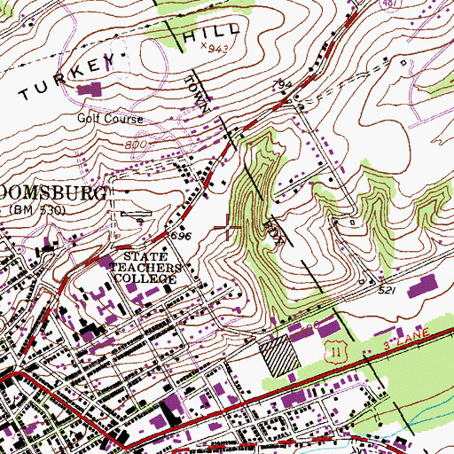 Topographic Map of Student Residence Center, PA