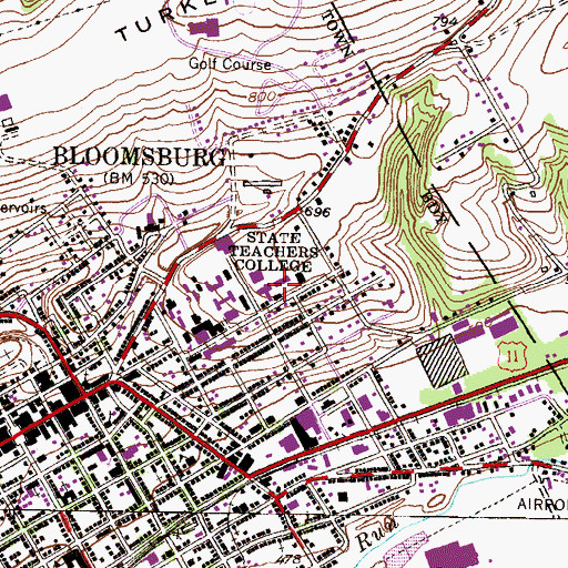 Topographic Map of Sutliff Hall, PA
