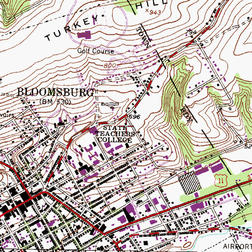 Topographic Map of Waller Administration Building, PA