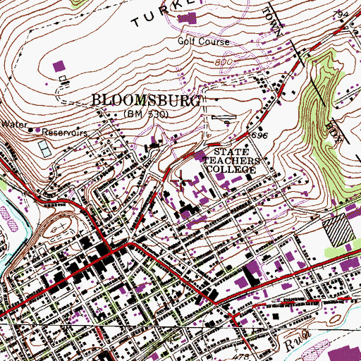 Topographic Map of Walter Simon Hall, PA