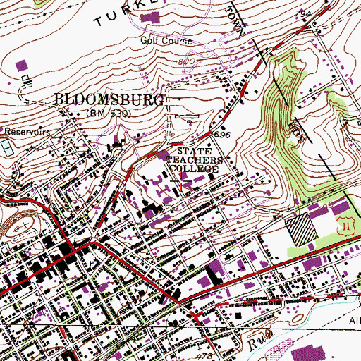 Topographic Map of Warren Student Services Center, PA