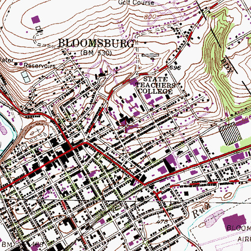 Topographic Map of William W Scranton Commons, PA
