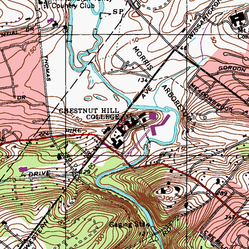 Topographic Map of Barbara D'Iorio Martino Hall, PA