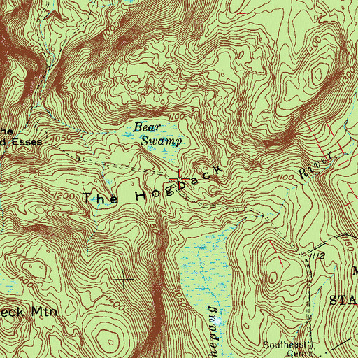 Topographic Map of The Hogback, CT