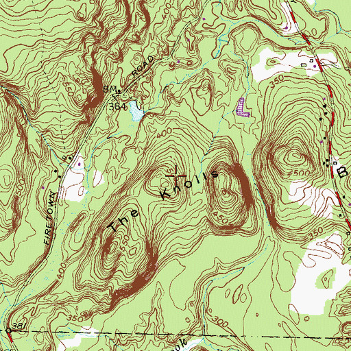 Topographic Map of The Knolls, CT