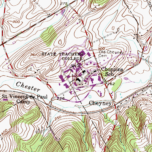 Topographic Map of Marcus Foster Student Alumni Center, PA