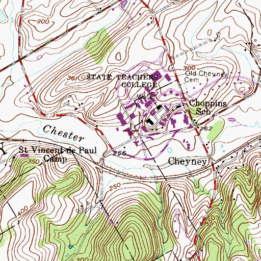 Topographic Map of Marian Anderson Music Center, PA