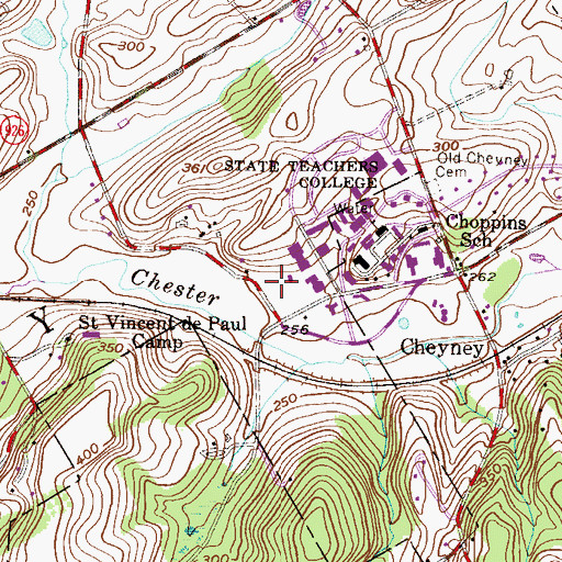 Topographic Map of O'Shields - Stevenson Stadium, PA