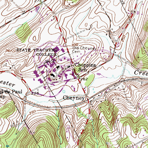 Topographic Map of Stanley Yarnall Hall, PA