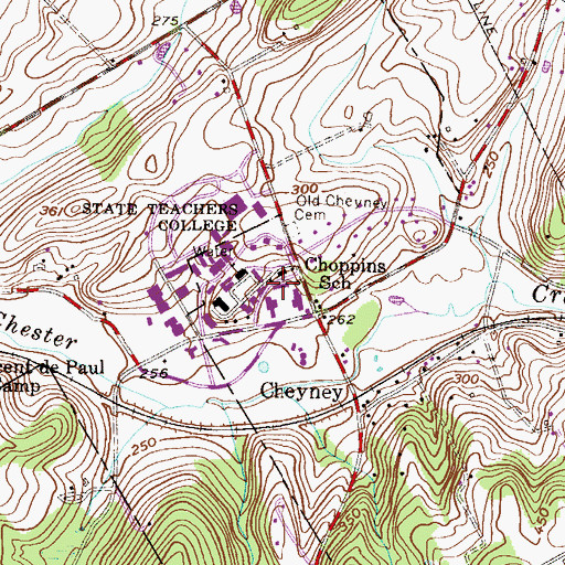 Topographic Map of The Harriet Ross Tubman Hall, PA