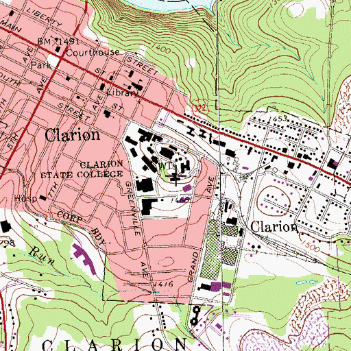 Topographic Map of Anabel Lee Ralston Hall, PA