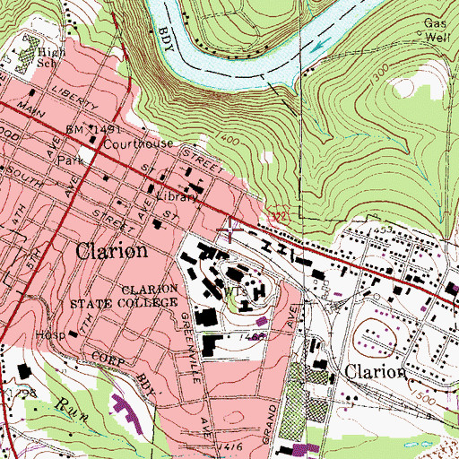 Topographic Map of Carrier Administration Building, PA
