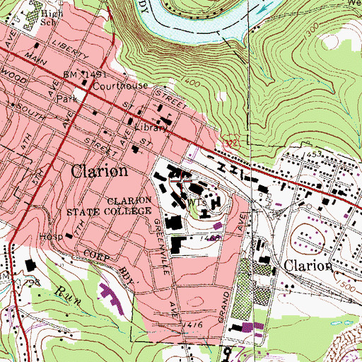 Topographic Map of Egbert Hall, PA