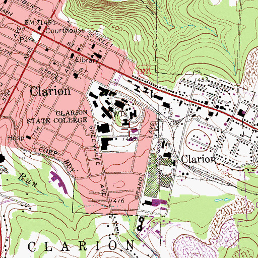 Topographic Map of Gemmell Student Center, PA
