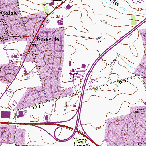 Topographic Map of Esbenshade Hall, PA