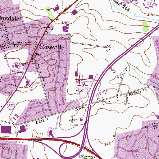 Topographic Map of Olewine Dining Commons, PA