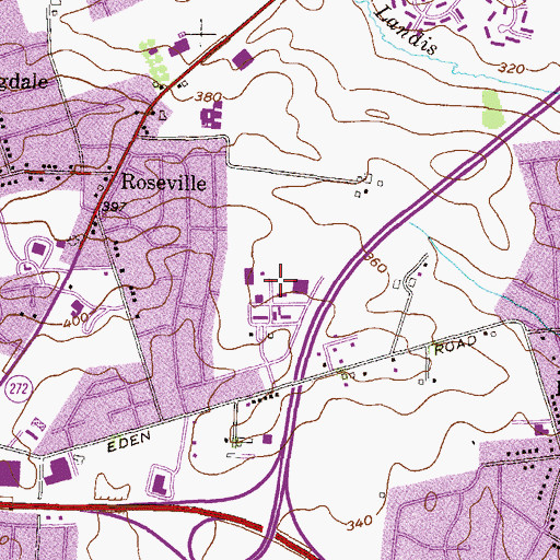 Topographic Map of Sebastian Academic Center, PA