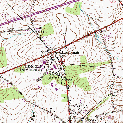 Topographic Map of Cannon House, PA