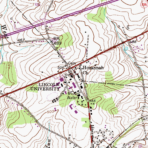 Topographic Map of Elliot Cresson Hall, PA