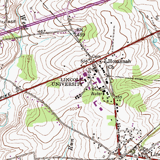 Topographic Map of Frederick Douglass Hall, PA