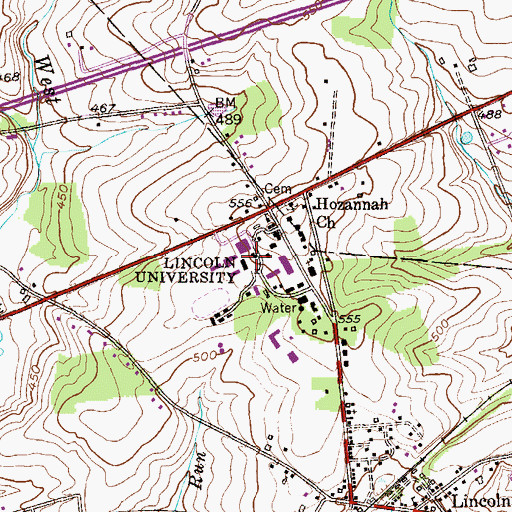 Topographic Map of Isaac Norton and John Ballard Rendall Hall, PA
