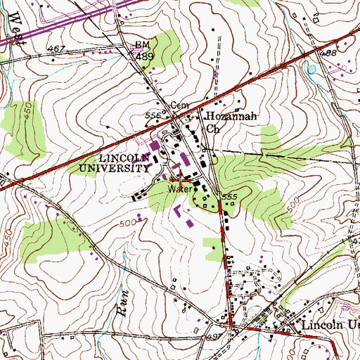 Topographic Map of Langston Hughes Memorial Library, PA