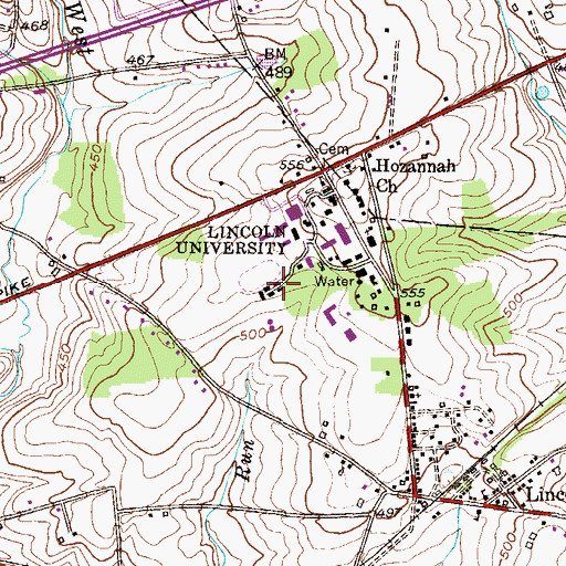 Topographic Map of Lorraine Hansberry Hall, PA