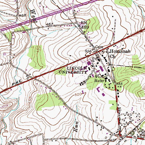 Topographic Map of Manuel Rivero Hall, PA