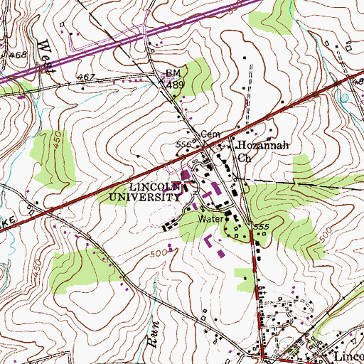 Topographic Map of Robert Baxter McRary Hall, PA