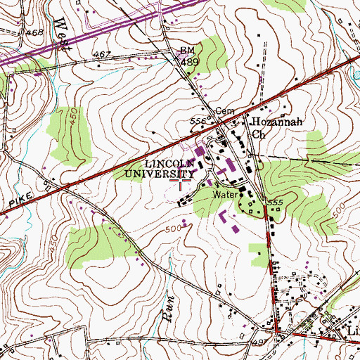 Topographic Map of Thurgood Marshall Living Learning Center North, PA