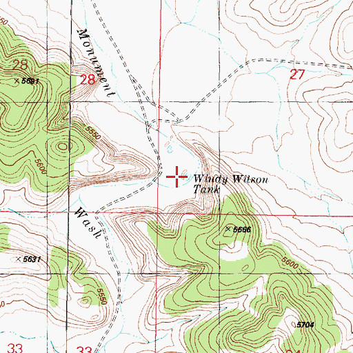 Topographic Map of Windy Wilson Tank, AZ
